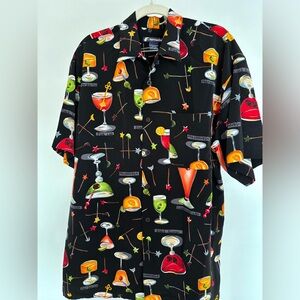 90’s Ferruche Men’s shirt Short Sleeve Miami Beach Drinks  Button Down Size Me…